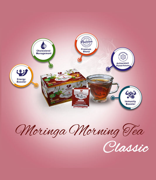 Moringa Morning Classic Tea -Moringa Leaf Tea Bags(25 Tea Bags) - Helps with Digestion, Immunity, Weight Loss